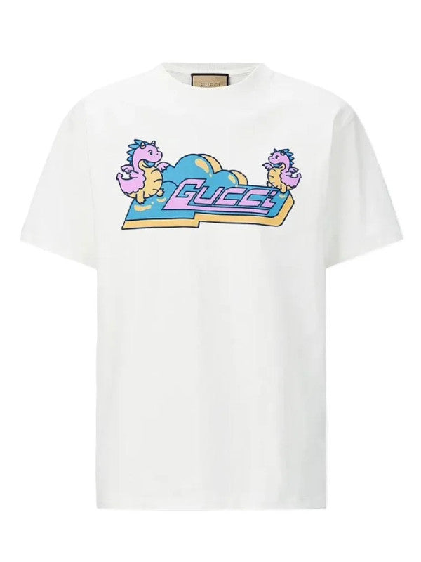 gucci cartoon dinosaur graphic t-shirt