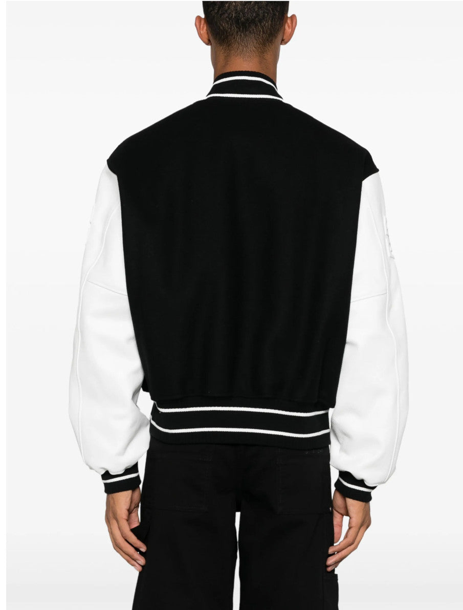 monochrome varsity jacket