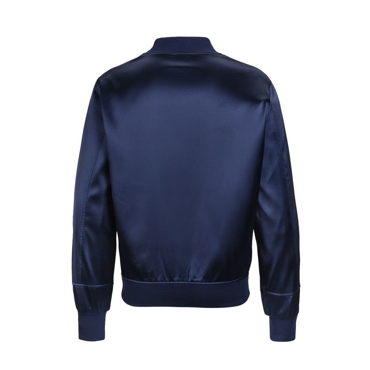 paris embroidered satin bomber jacket