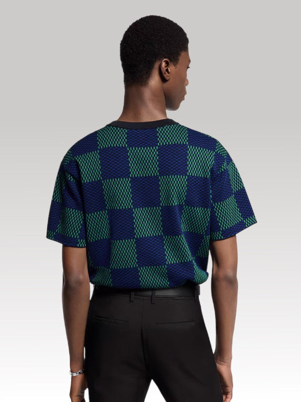 checkered jacquard t-shirt