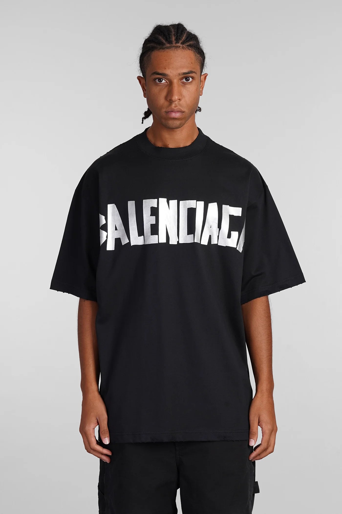 balenciaga gothic logo back print t-shirt