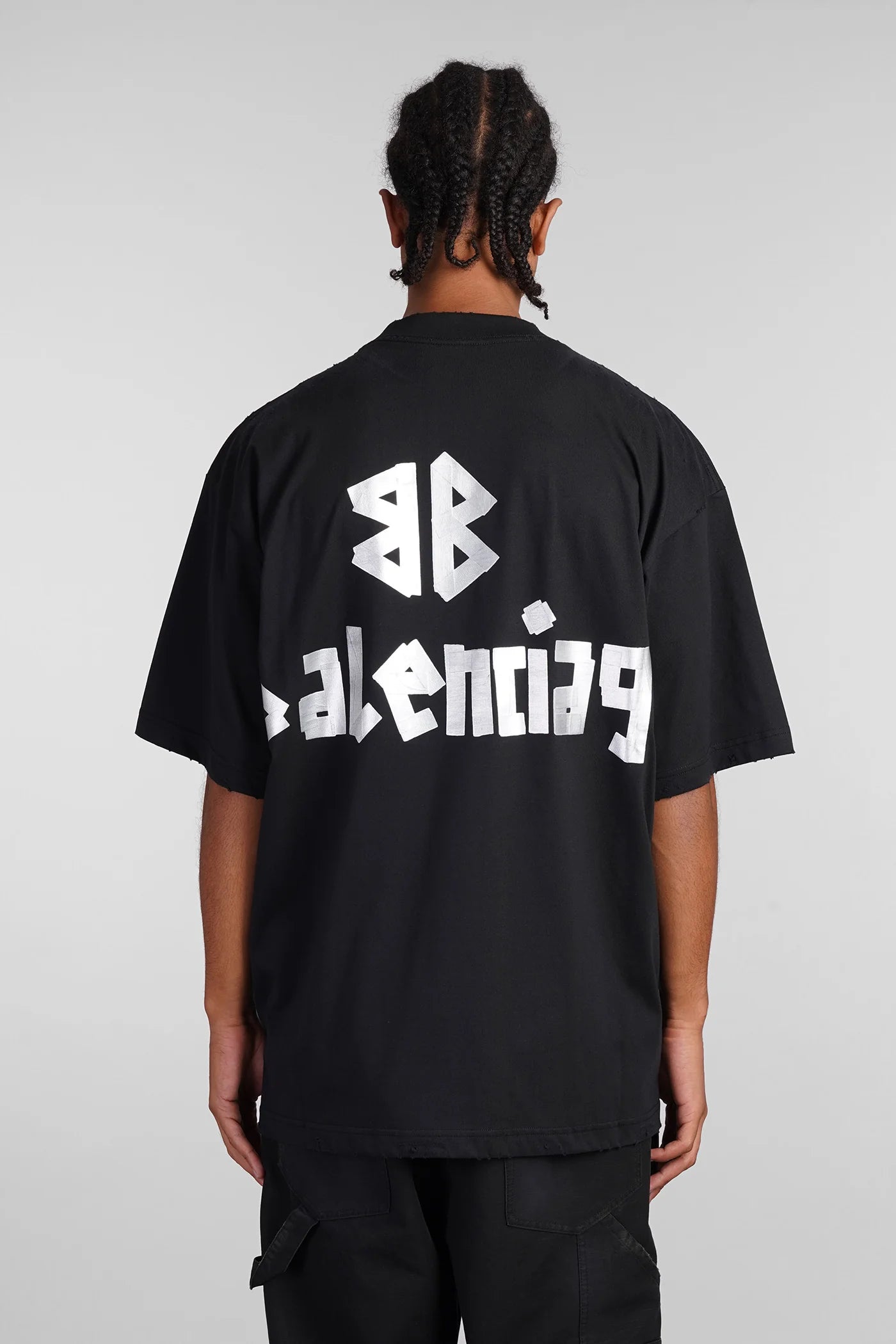 balenciaga gothic logo back print t-shirt