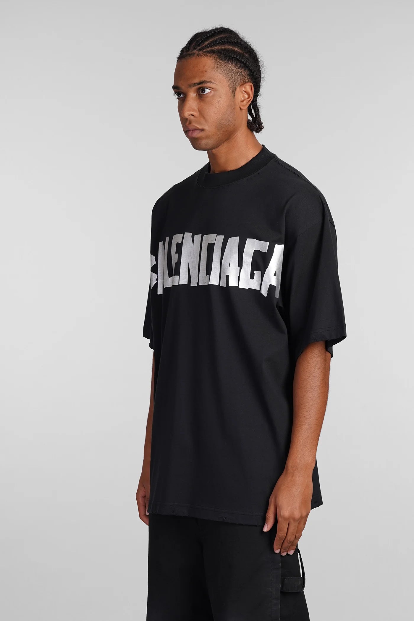 balenciaga gothic logo back print t-shirt