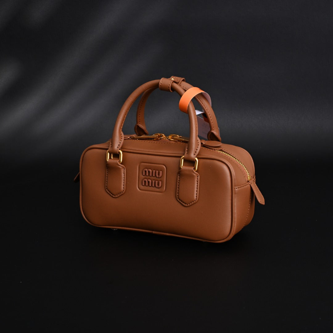 matelassé leather mini boston bag