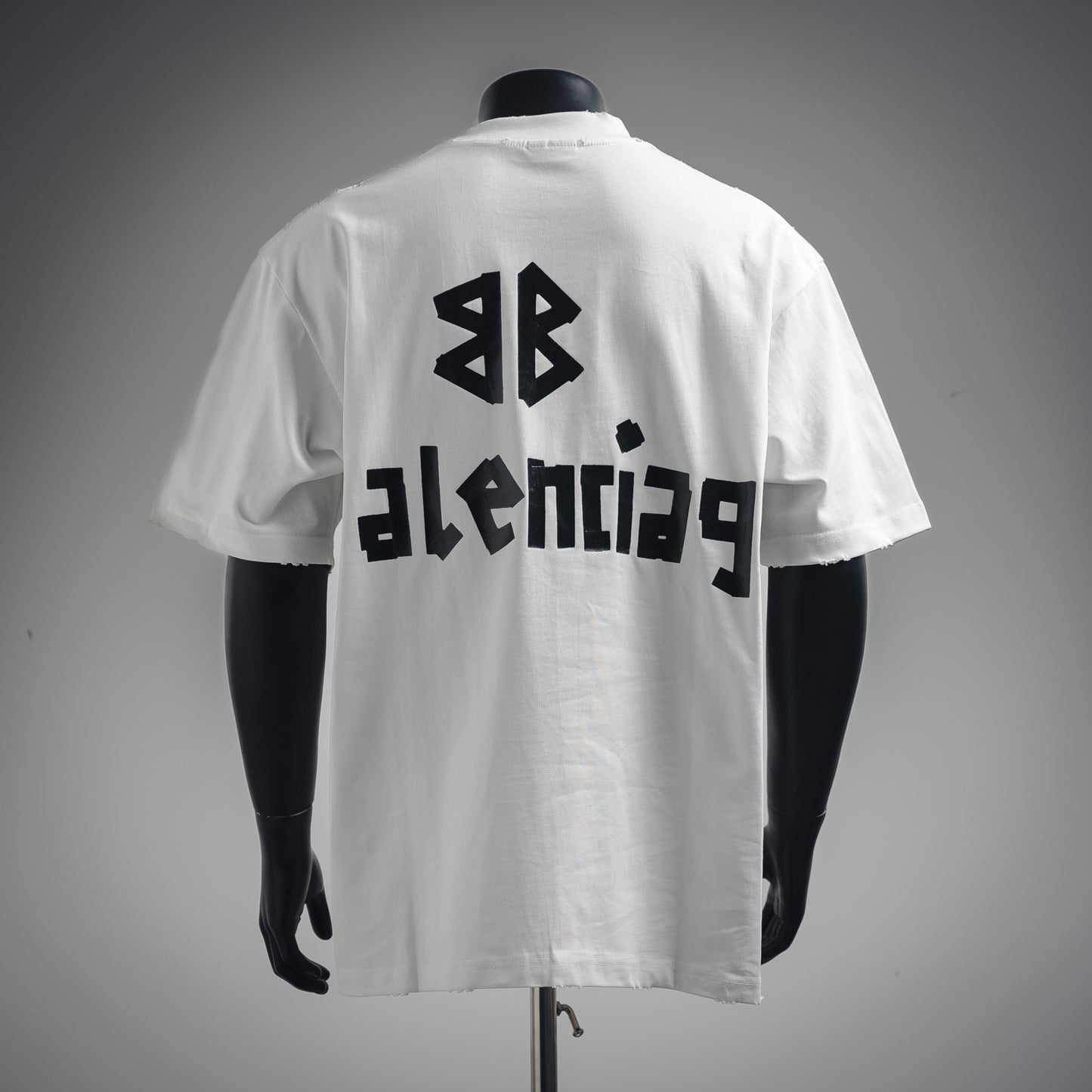 balenciaga gothic logo back print t-shirt
