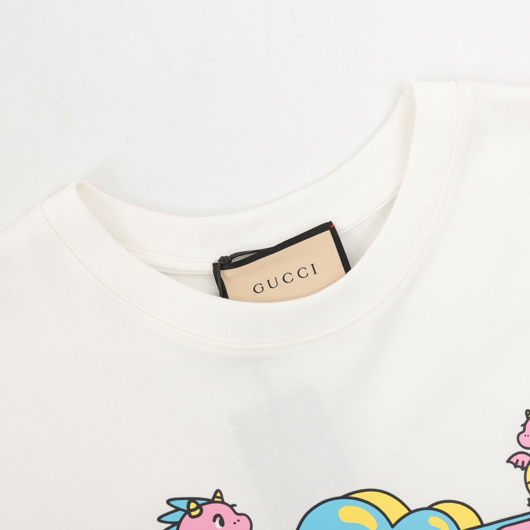 gucci cartoon dinosaur graphic t-shirt