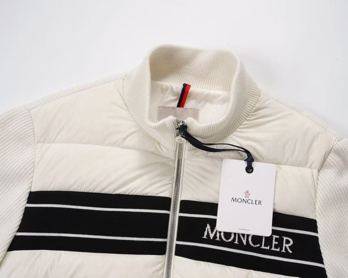 moncler padded knit-down zip jacket