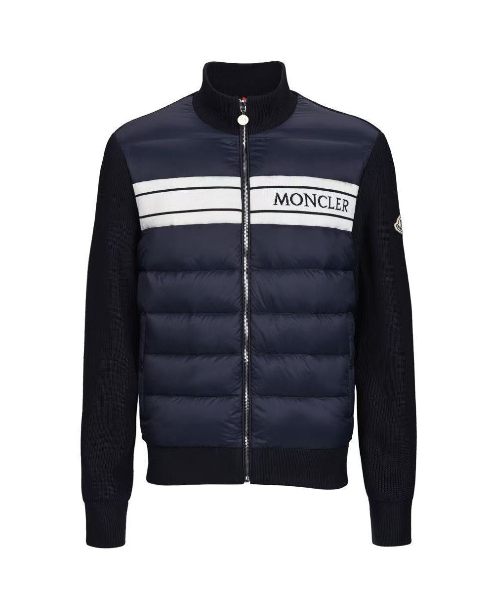 moncler padded knit-down zip jacket