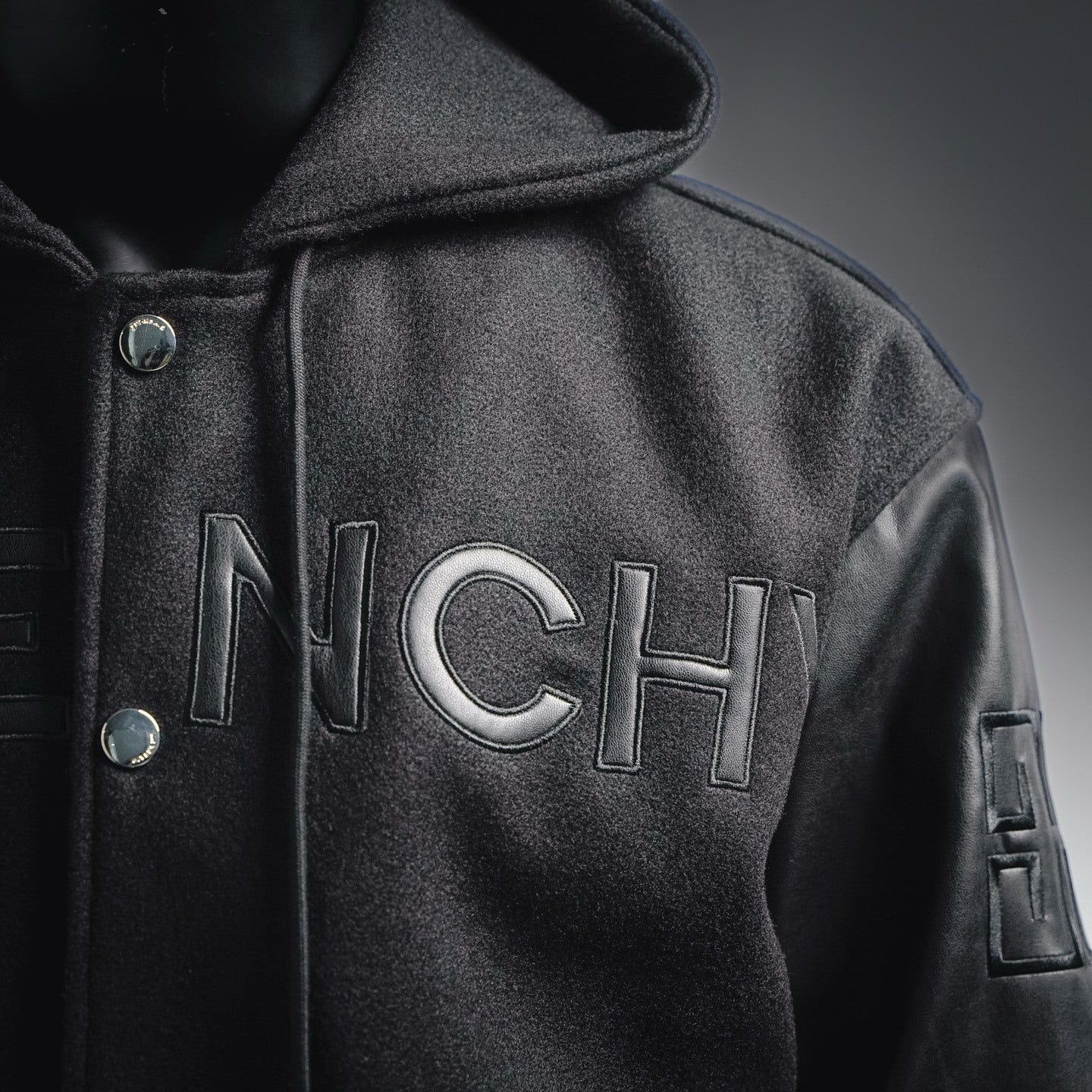 varsity jacket with hood
