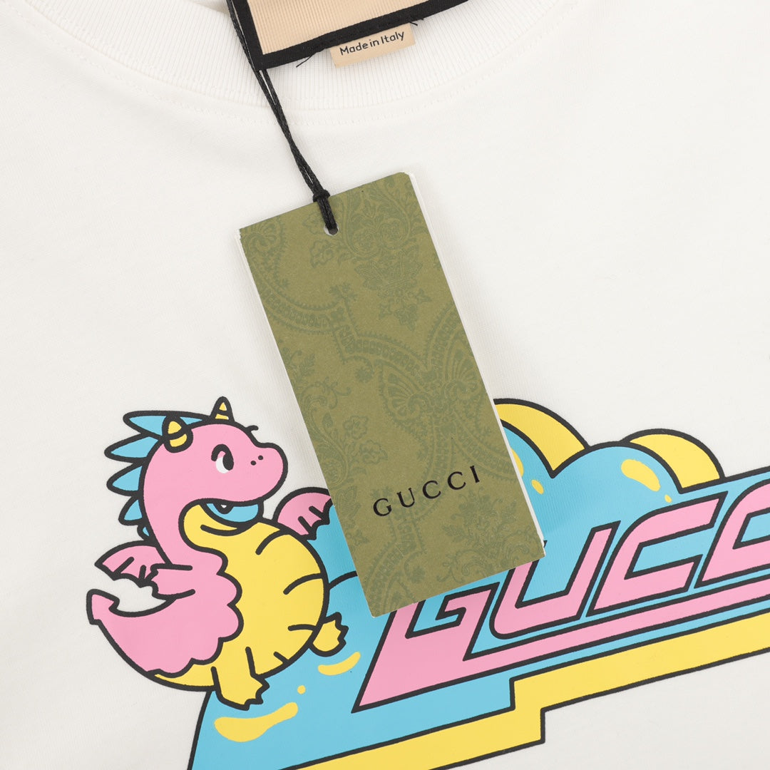 gucci cartoon dinosaur graphic t-shirt