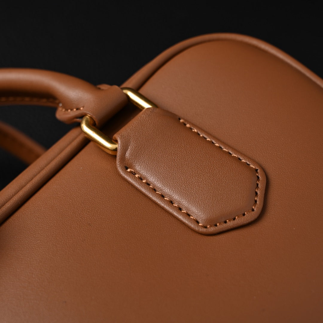 matelassé leather mini boston bag