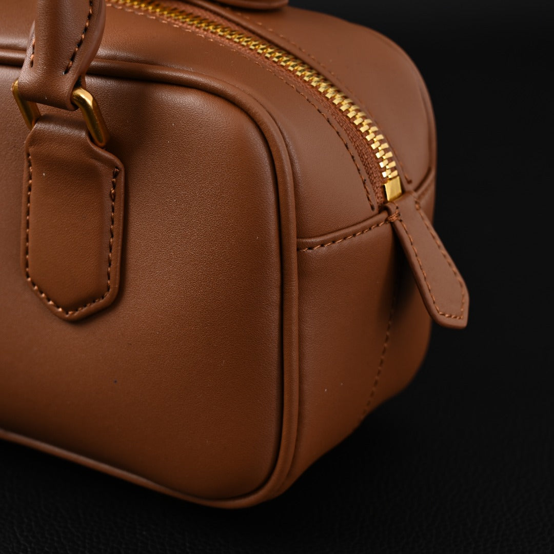 matelassé leather mini boston bag