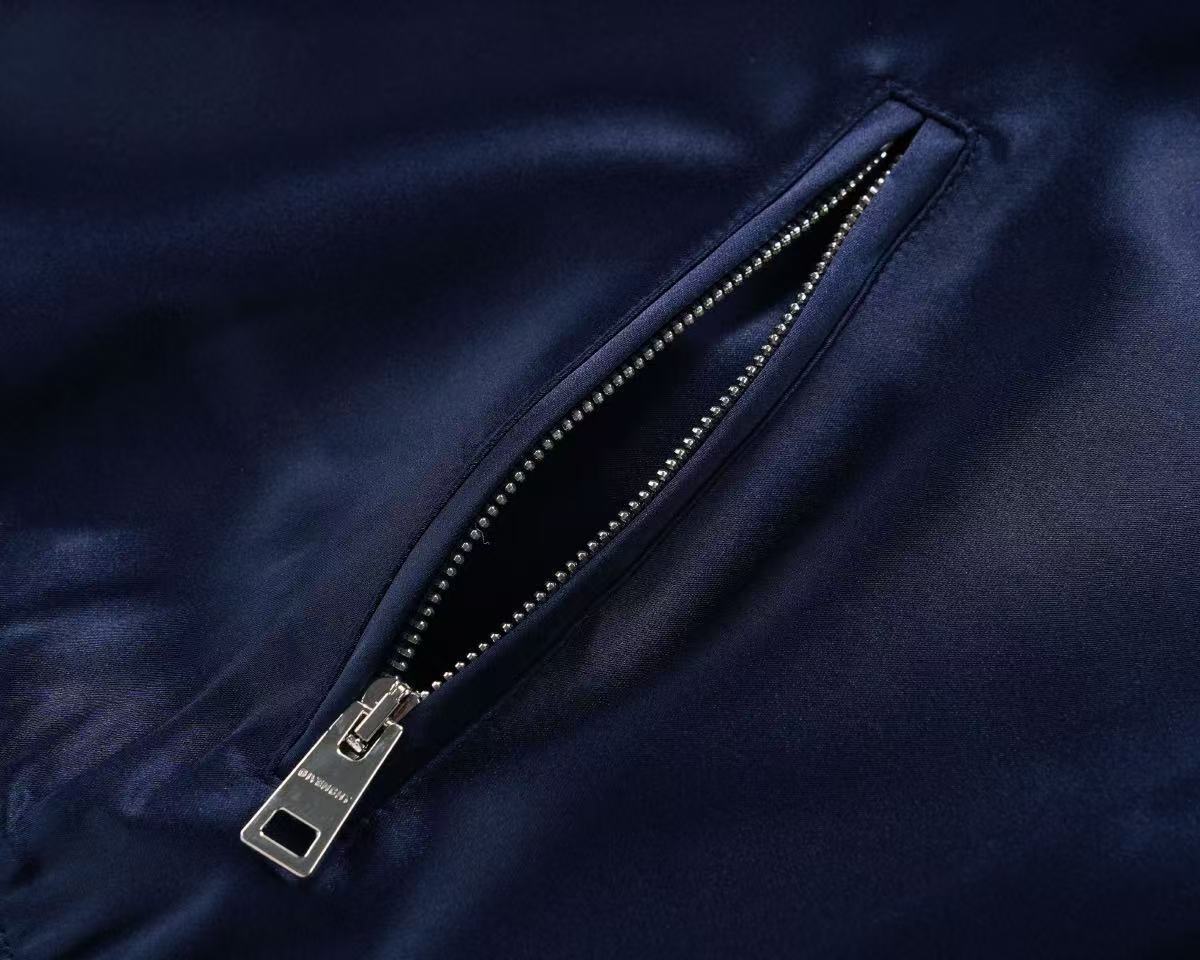 paris embroidered satin bomber jacket