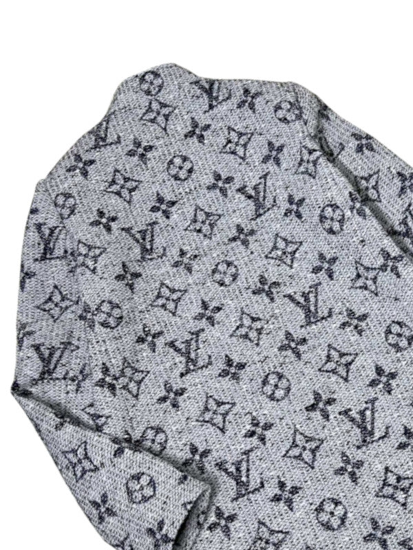 monogram tweed straight coat