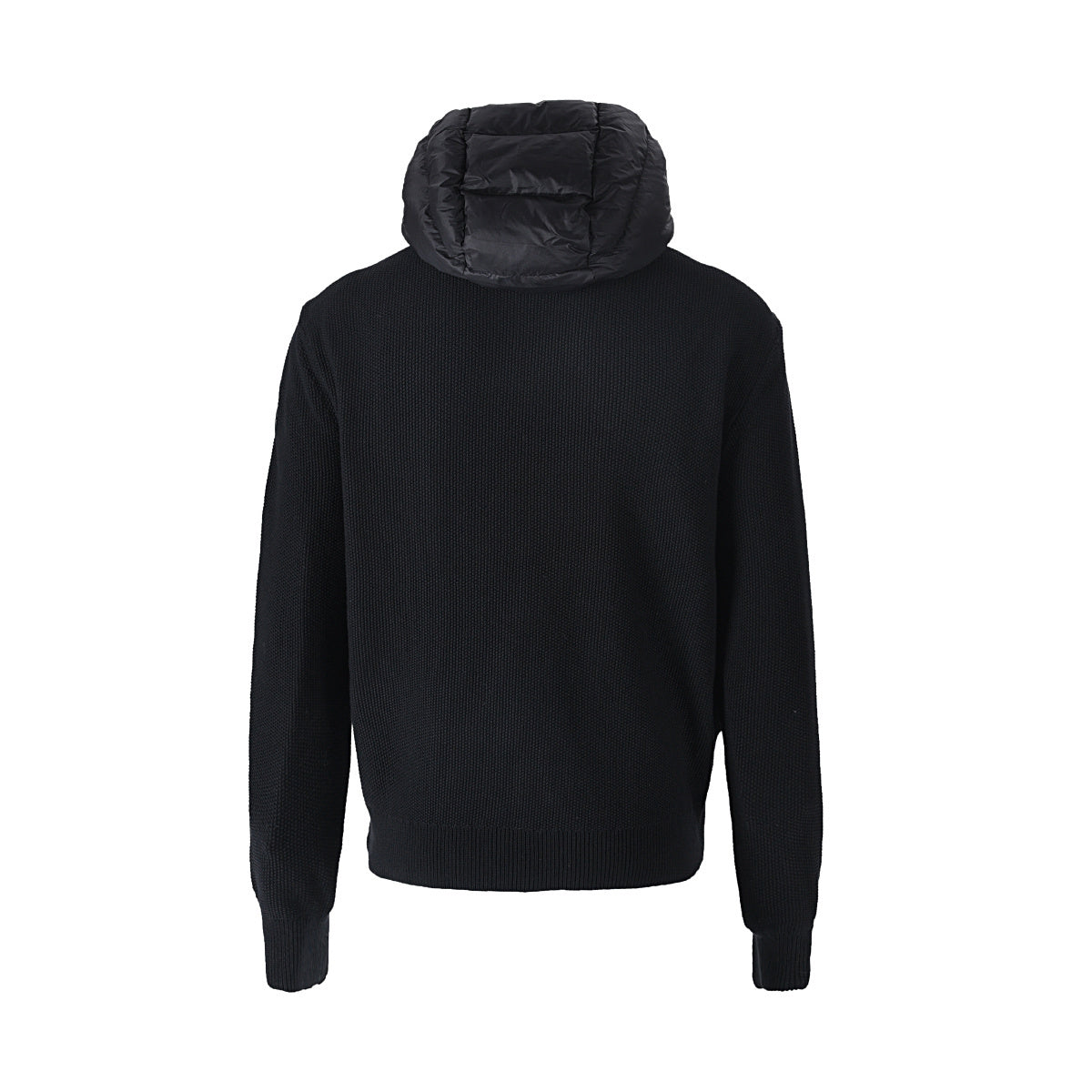 knit-sleeve down puffer jacket