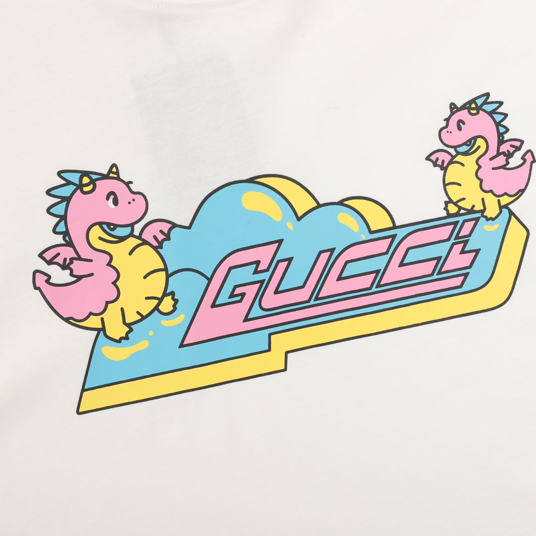 gucci cartoon dinosaur graphic t-shirt