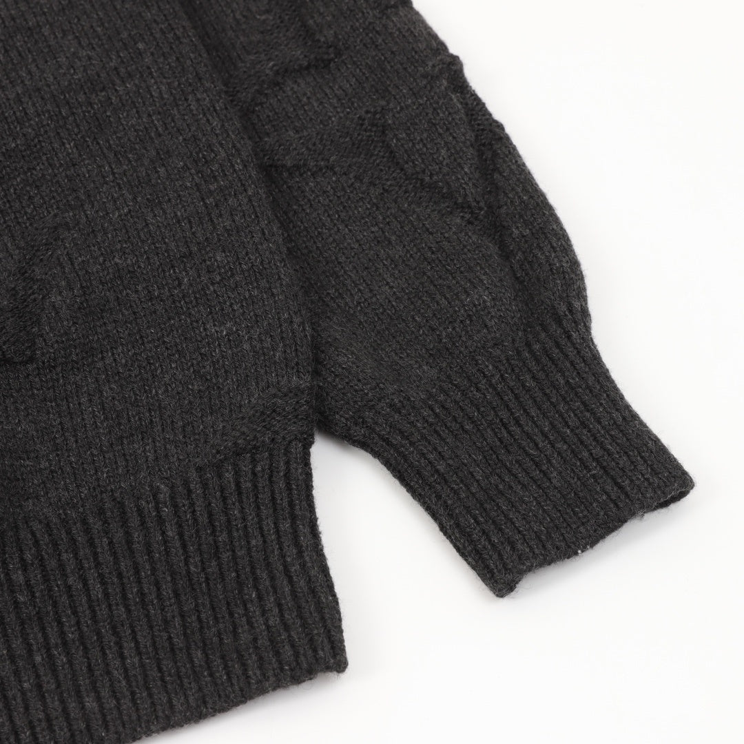 louis vuitton monogram wool half-zip sweater