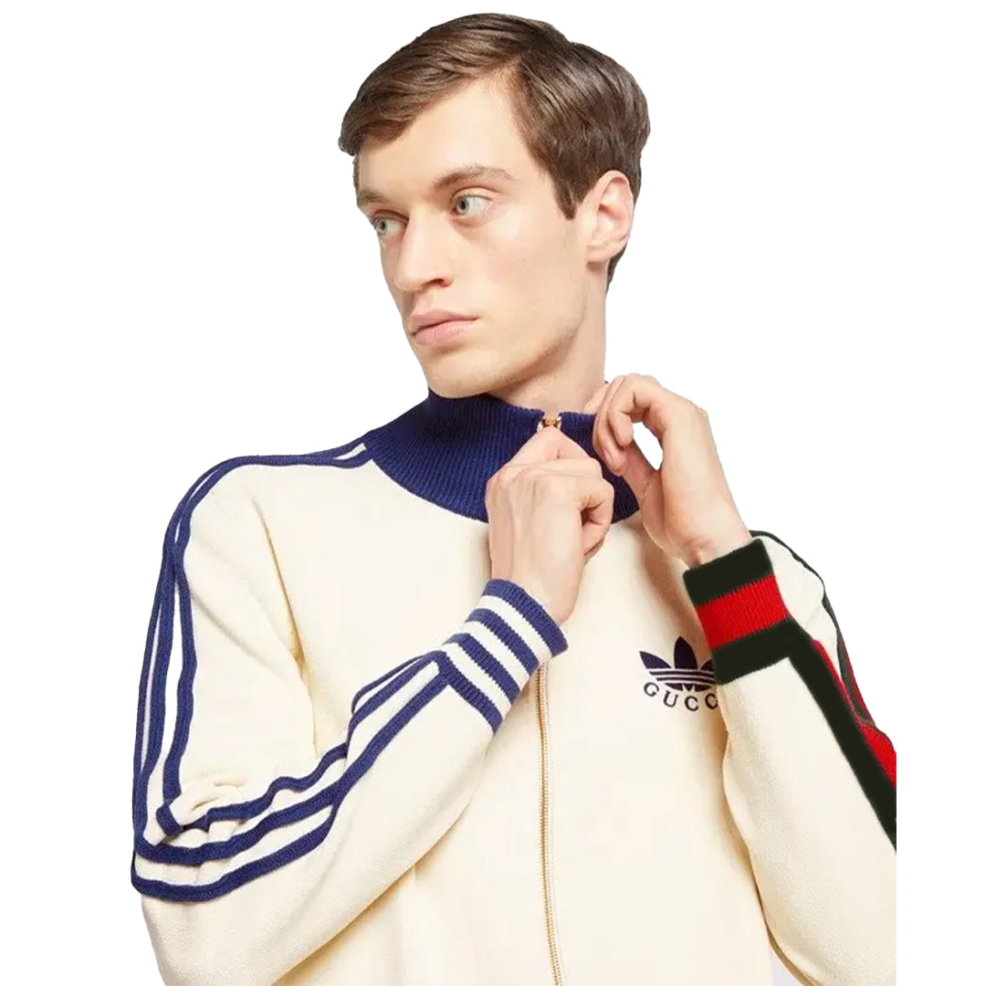 adidas x gucci viscose zip-up jacket oversized