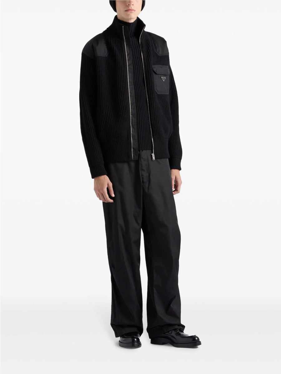 prada technical zip-up knit jacket