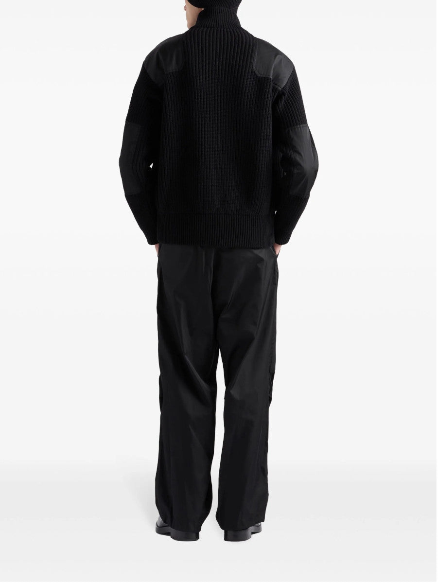 prada technical zip-up knit jacket