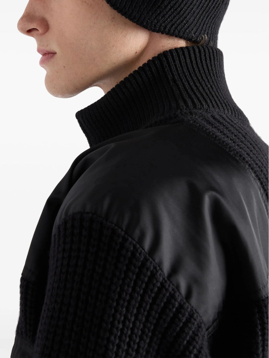 prada technical zip-up knit jacket