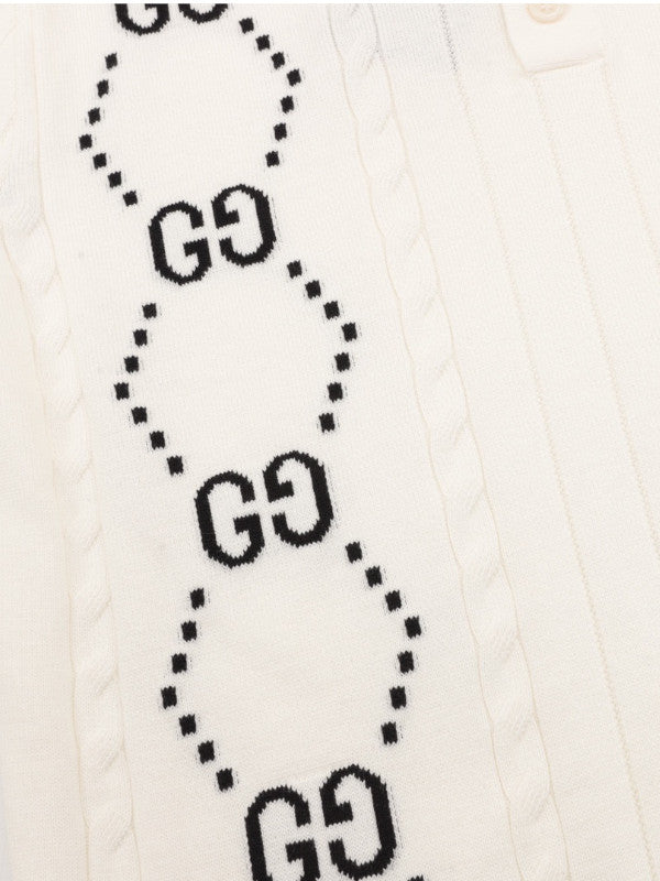 gg intarsia polo top