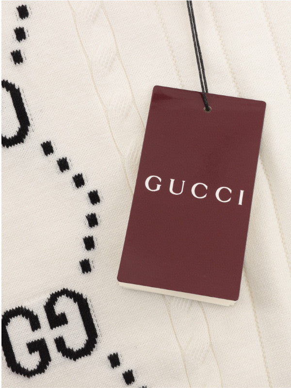 gg intarsia polo top