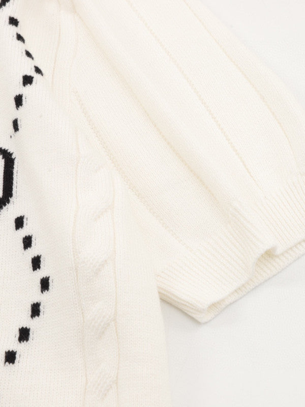 gg intarsia polo top