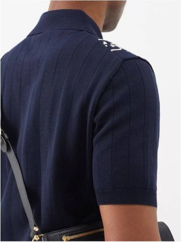 gg intarsia polo top