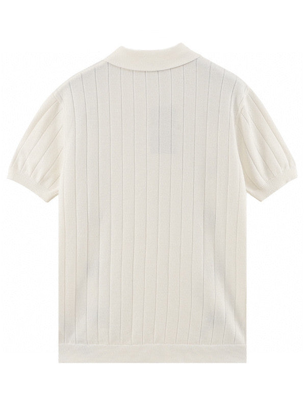 gg intarsia polo top