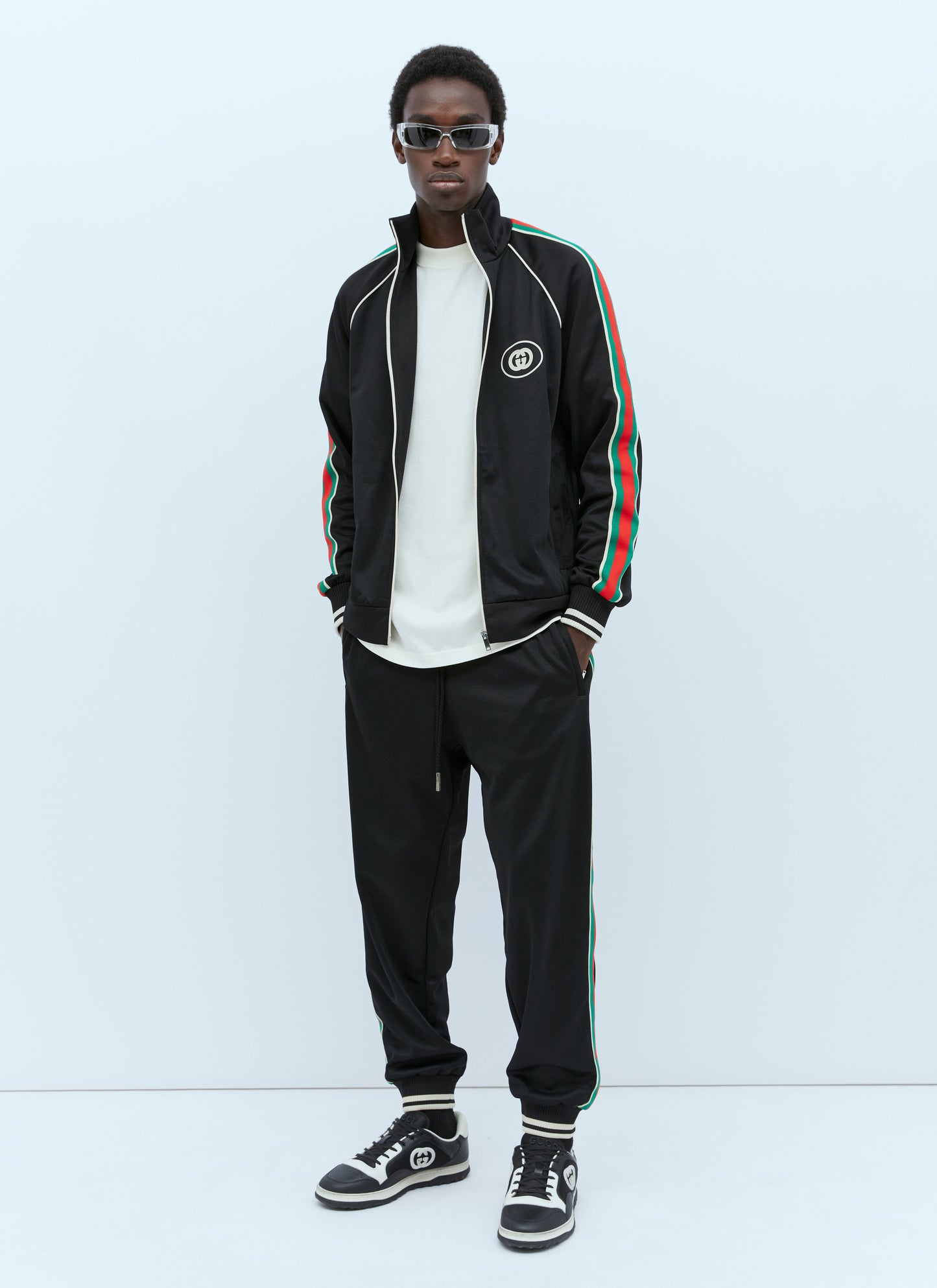 web-stripe logo track jacket