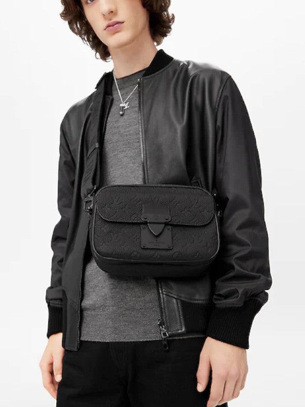 soft trunk messenger bag – monogram black taurillon