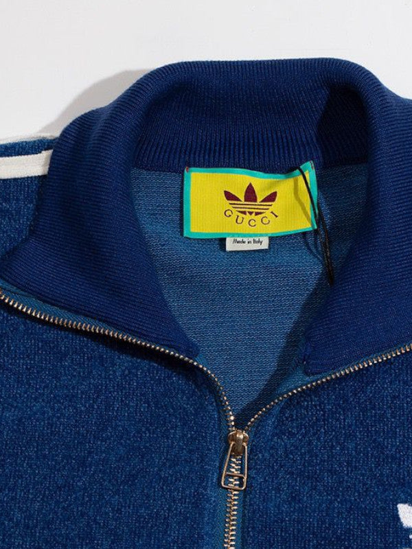 adidas x gucci viscose zip-up jacket oversized