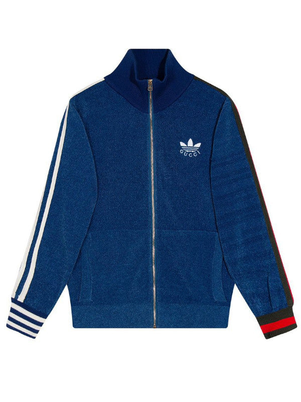 adidas x gucci viscose zip-up jacket oversized