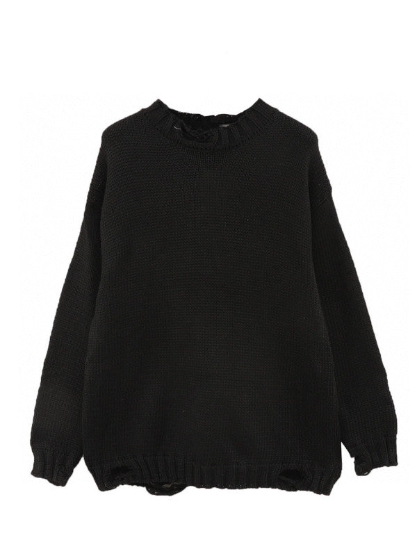 edgy skull knit sweater