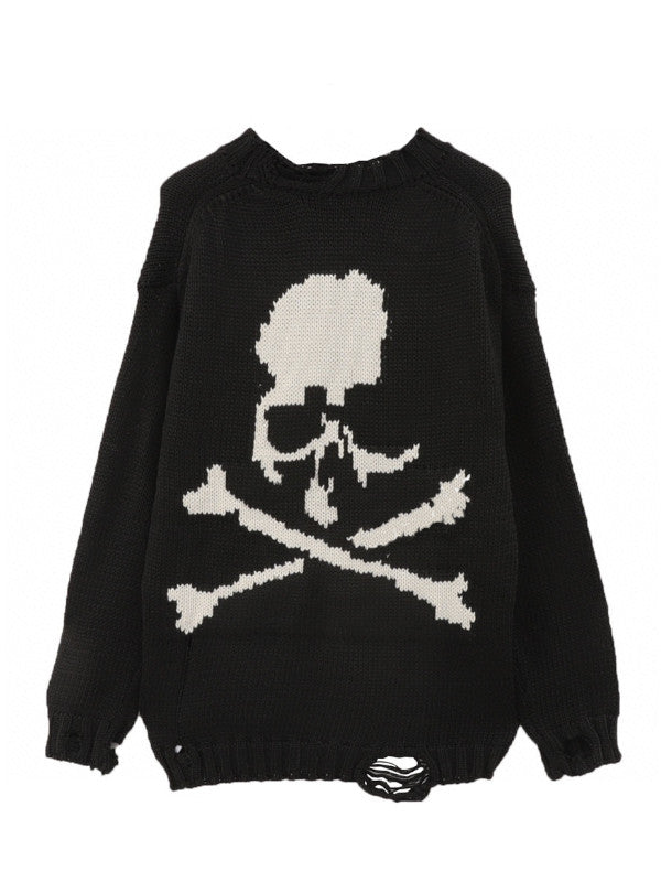 edgy skull knit sweater