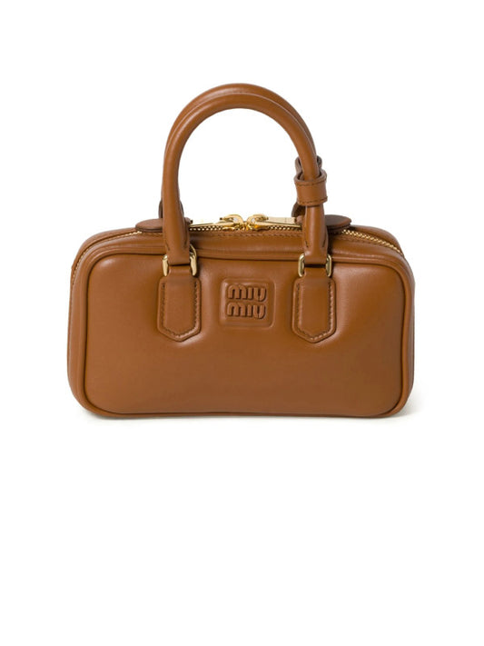 Matelassé Leather Mini Boston Bag