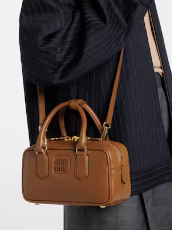 matelassé leather mini boston bag