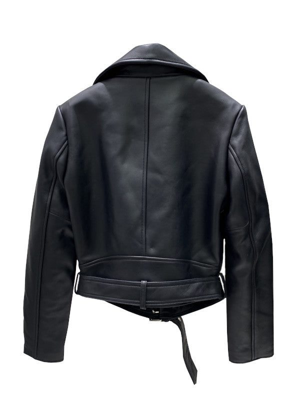 leather effect biker jacket