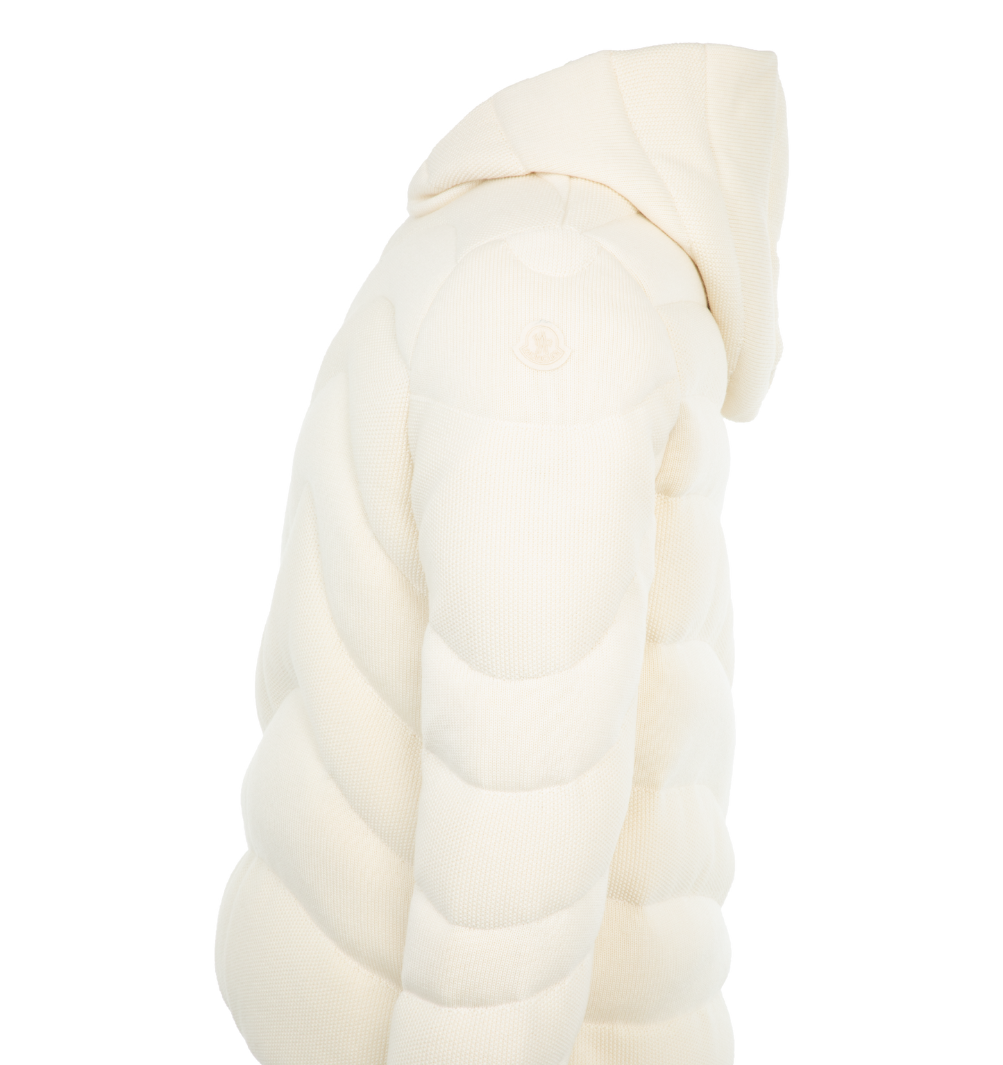 padded wool hoodie