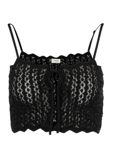 Pointelle Knit Crop Top