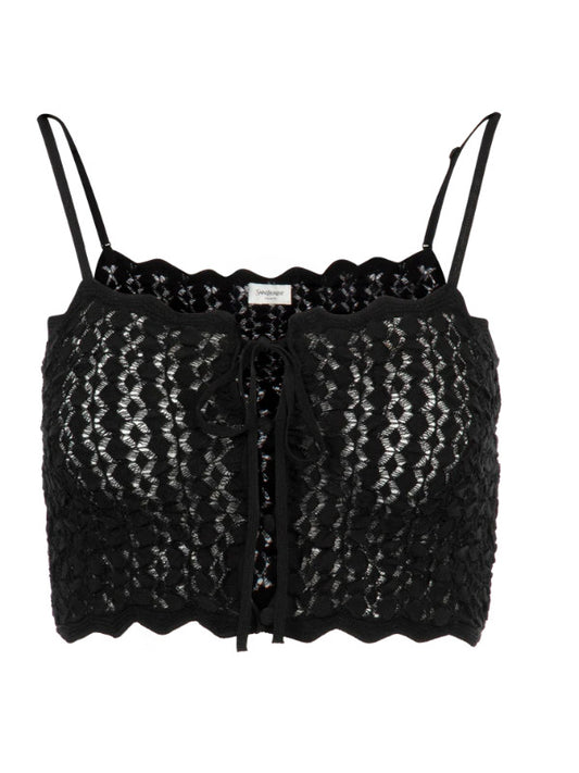 Pointelle Knit Crop Top
