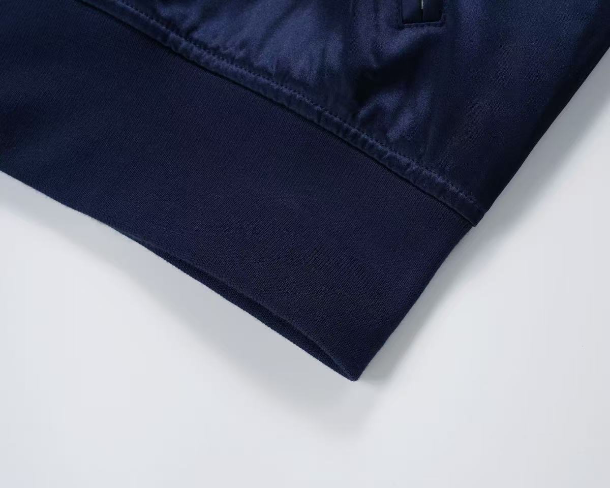 paris embroidered satin bomber jacket