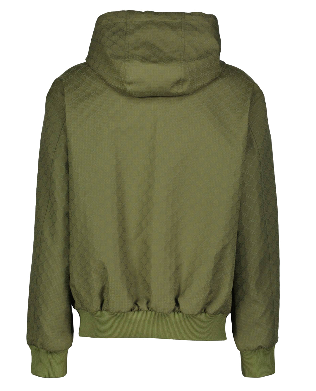 green monogram zip-up hoodie