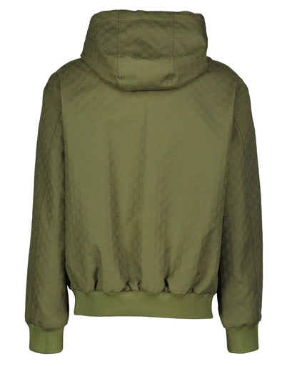 Green Monogram Zip-Up Hoodie