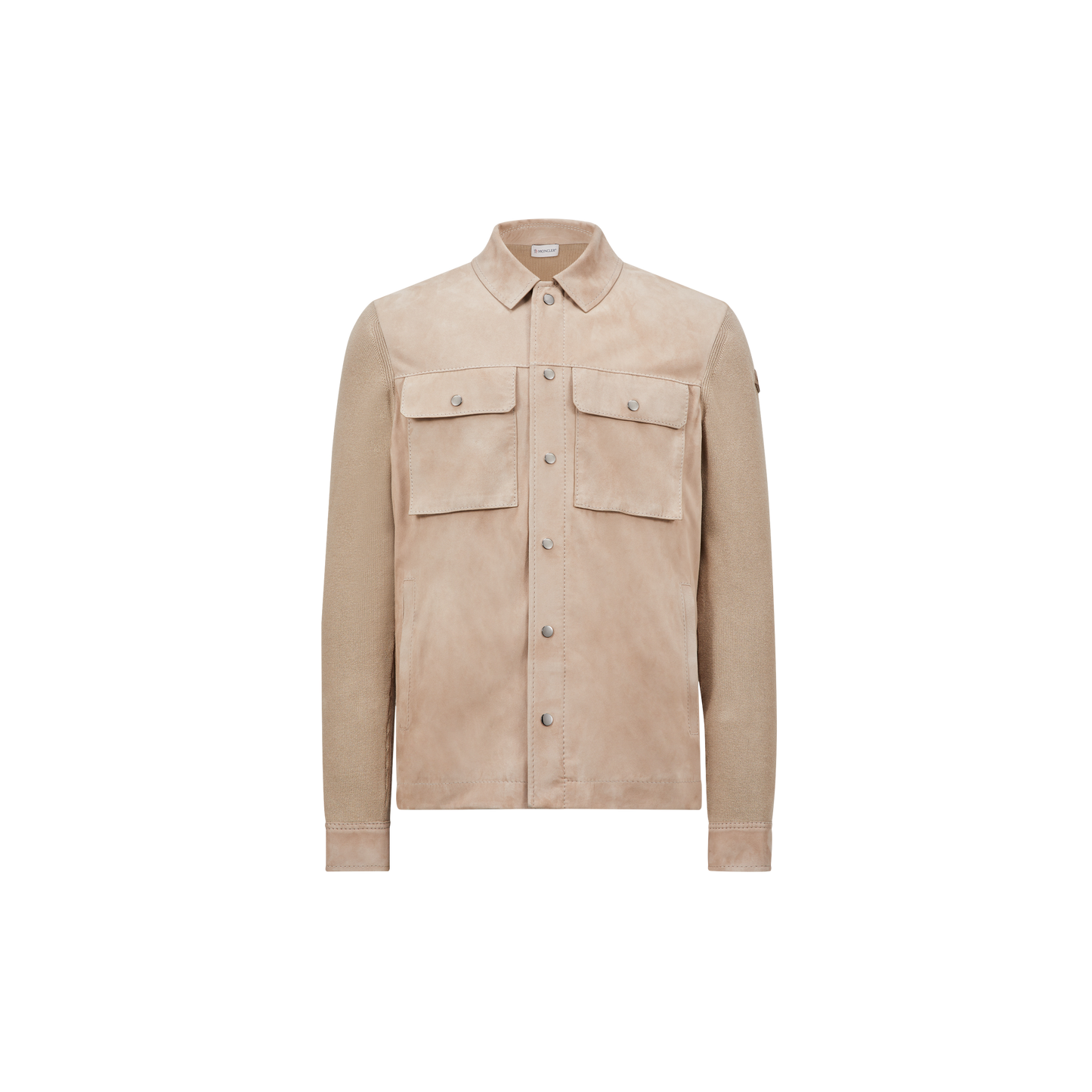 knit hybrid jacket in beige