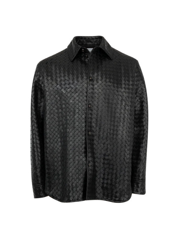 leather intrecciato shirt