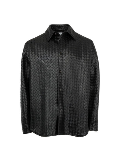 Leather Intrecciato Shirt