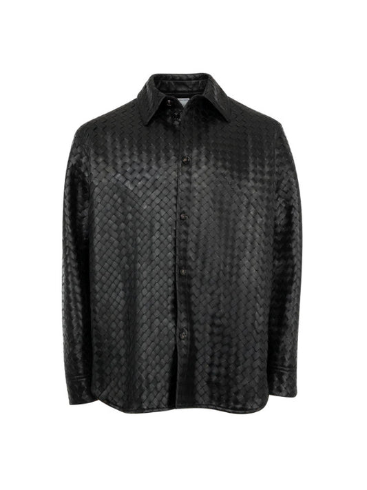 Leather Intrecciato Shirt