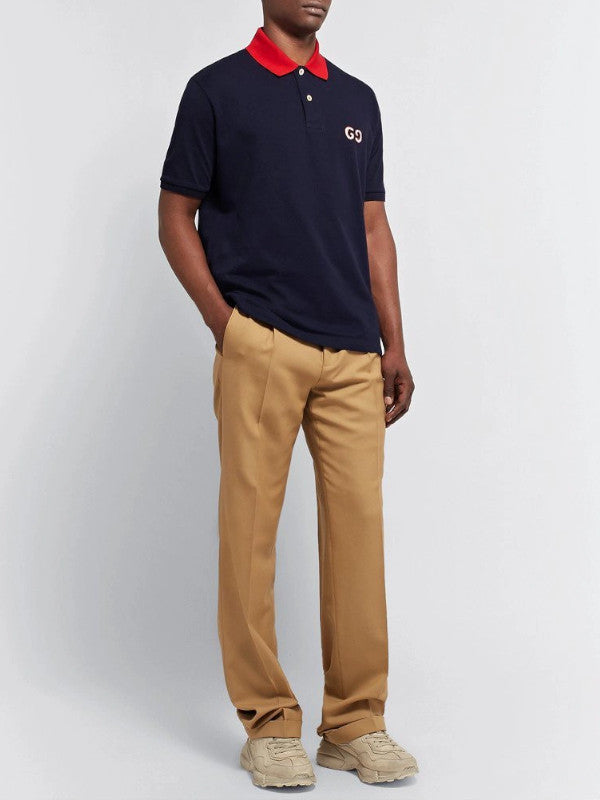 gg embroidered piqué polo shirt